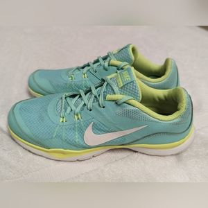 Nike Womens Flex Trainer 5 Aqua Teal Lime Running Shoes Sneakers  Size 9